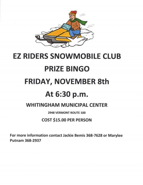 EZ Riders Bingo flyer 2019